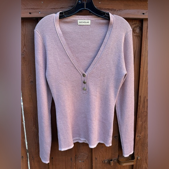 NICHOLAS ribbed henley sweater - Picture 1 of 7